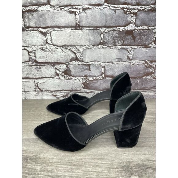 JENNI KAYNE Black Velvet D’ Orsay Block Heel Pointed Shoes Women Sz 39.5EU/9M US - Picture 10 of 16